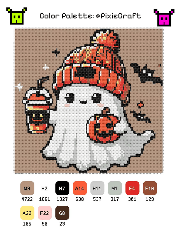 Pumpkin Hat Ghost - PixieCraft