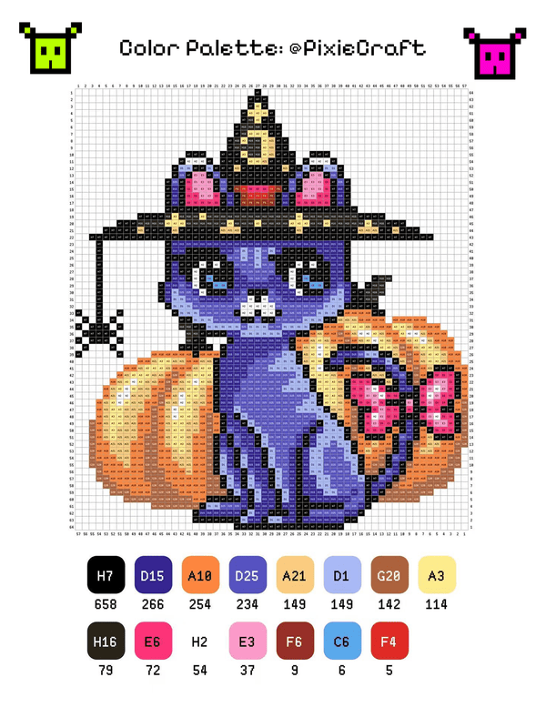 Pumpkin Purple Cat - PixieCraft