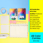 PixieBeads 48 Color All-in-One Kit - 24,000ct 2.6mm Mini Fuse Beads with Iron & Tools | Complete PixieBeads Kit for Beginners & Adults