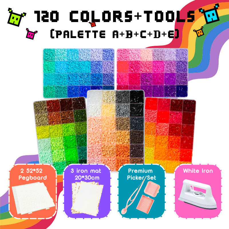 PixieBeads Combo Box (all-in-one with tool set) - 60,000 Mini Fuse Beads 2.6mm