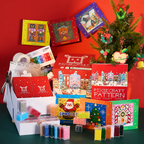 PixieCraft Christmas Craft Gift Set, 108 pcs Festive Craft Box, 30 Colors 2.6mm Fuse Beads & 12 Colors Diamond Painting Kit with Original Pattern Book, 6 Christmas Cards, 2 Pegboards, Tools, KeyChains, Christmas Gift for Adults, Teens, Kids