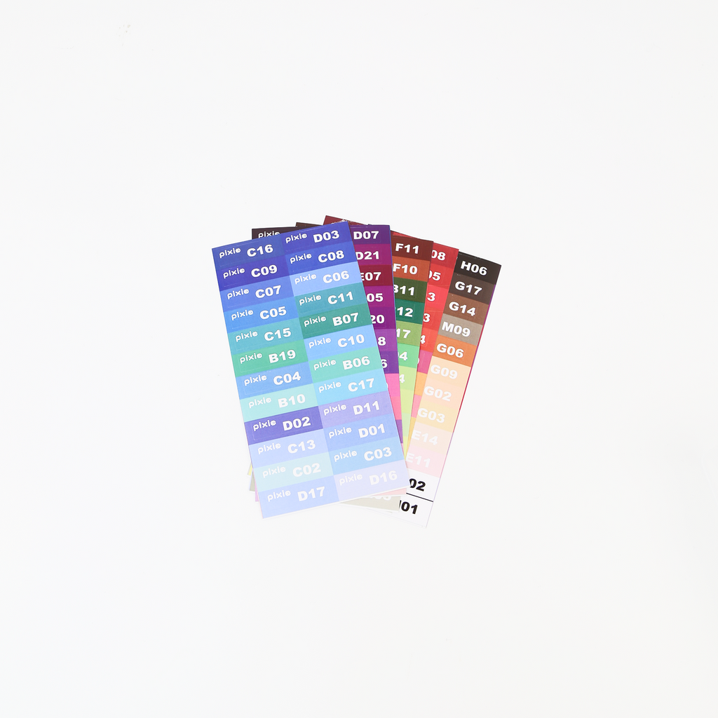 PixieCraft PixieBeads 221-Color Chart – Color Code Label Stickers for 2.6mm Fuse Beads