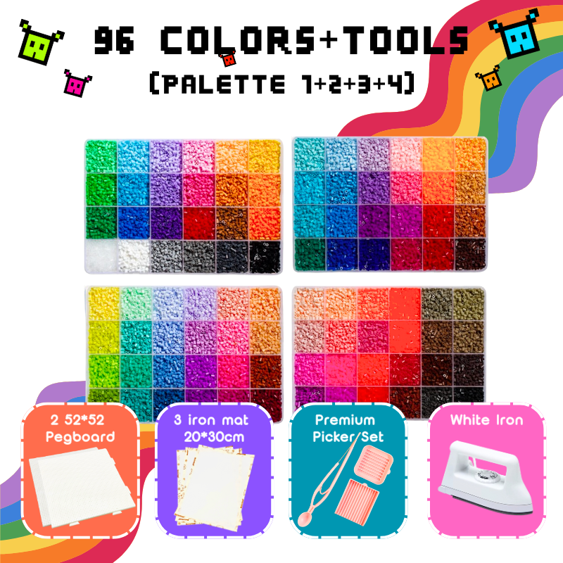 PixieBeads Combo Box (all-in-one with tool set) - 60,000 Mini Fuse Beads 2.6mm