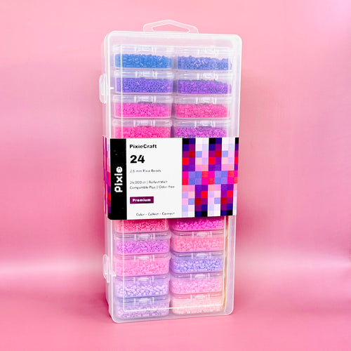 24000 pcs Essential 24 PixieBeads Box【Dreamy Berry】- Mini Fuse Beads 2.6mm