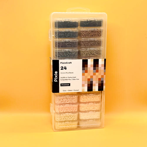 24000 pcs Essential 24 PixieBeads Box【Mono Chic】- Mini Fuse Beads 2.6mm