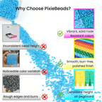 PixieBeads 48 Color All-in-One Kit - 24,000ct 2.6mm Mini Fuse Beads with Iron & Tools | Complete PixieBeads Kit for Beginners & Adults