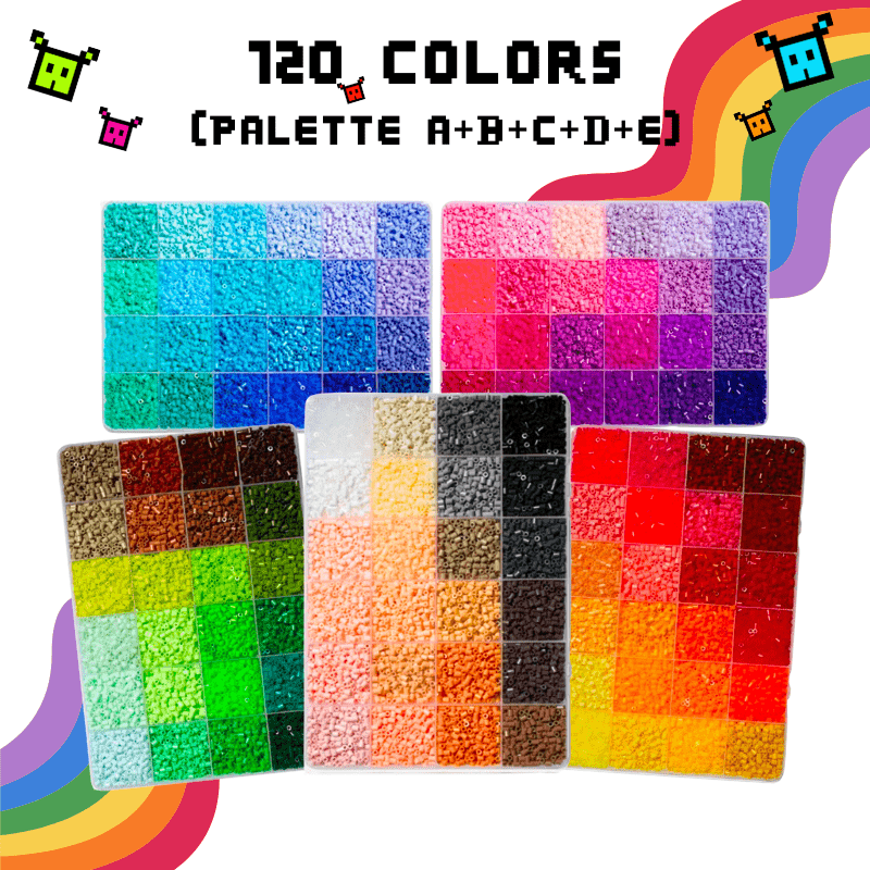 PixieBeads 120 Starter Combo - 60,000 Mini Fuse Beads 2.6mm - PixieCraft