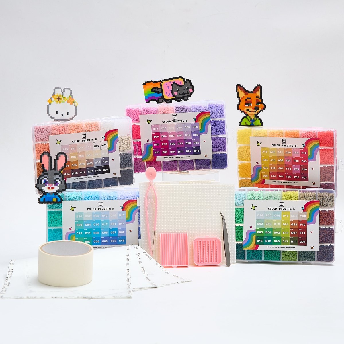 PixieBeads 120 Starter Combo All - In - One - 60,000 Mini Fuse Beads 2.6mm - PixieCraft