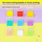 PixieBeads 25 Pearlescent Colors - 10,000ct Premium 2.6mm Mini Fuse Beads | Melty Beads Craft Kit for Pixel Art - PixieCraft