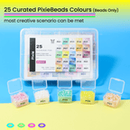 PixieBeads 25 Pearlescent Colors - 10,000ct Premium 2.6mm Mini Fuse Beads | Melty Beads Craft Kit for Pixel Art - PixieCraft