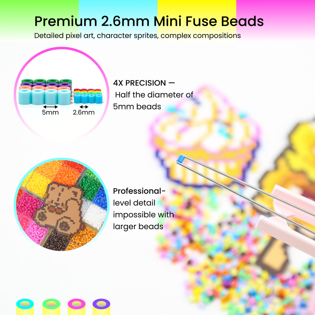 PixieBeads 295-Color Bulk Refill Set – 295,000 Pcs 2.6mm Fuse Beads Full Color Range, Bonus 3 Packs Black & 3 Packs White, Ultimate Pixel Art Bead Collector Set - PixieCraft