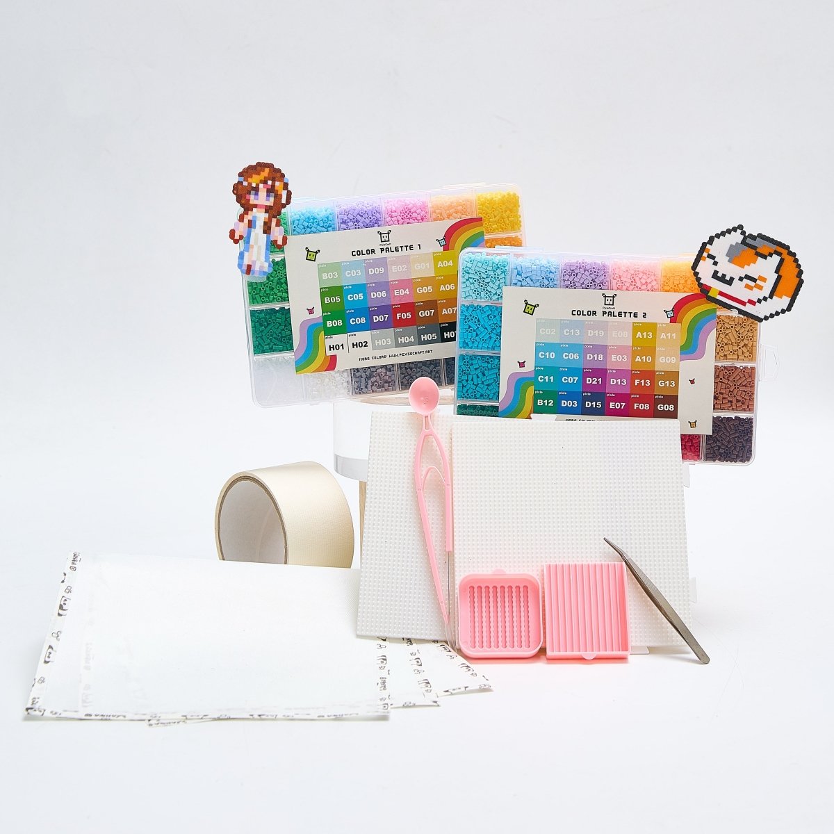 PixieBeads 48 Starter Combo Box Set - 24,000 Mini Fuse Beads 2.6mm - PixieCraft