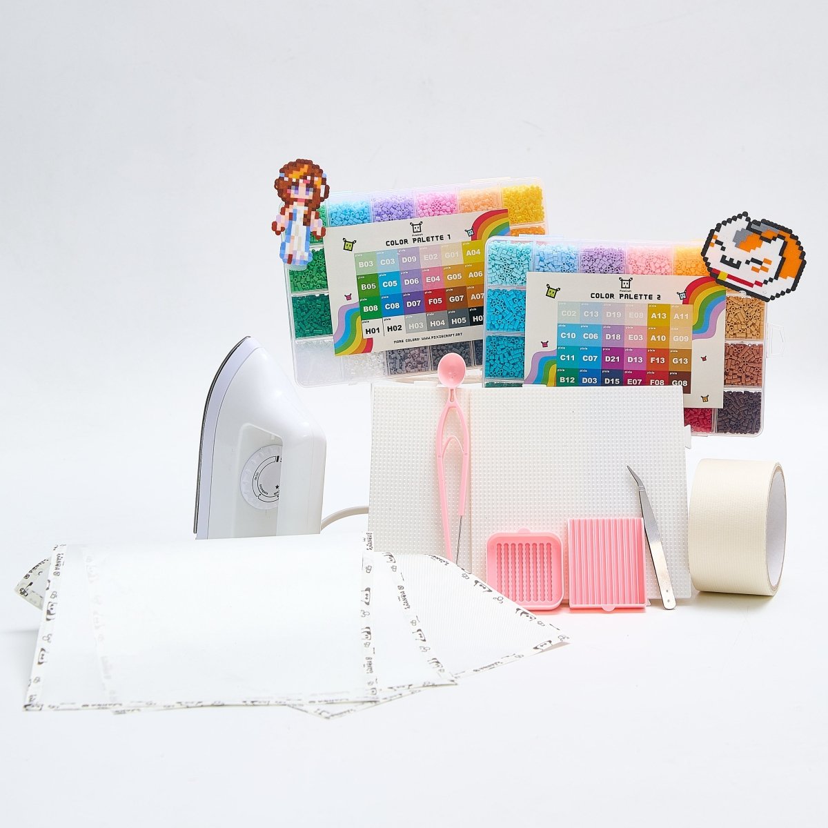 PixieBeads 48 Starter Combo Box Set - 24,000 Mini Fuse Beads 2.6mm - PixieCraft