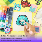 PixieBeads 72 Color Starter Combo All - in - One - 36,000ct 2.6mm Mini Fuse Beads with Iron & Tools | Complete PixieBeads Kit for Beginners & Adults - PixieCraft