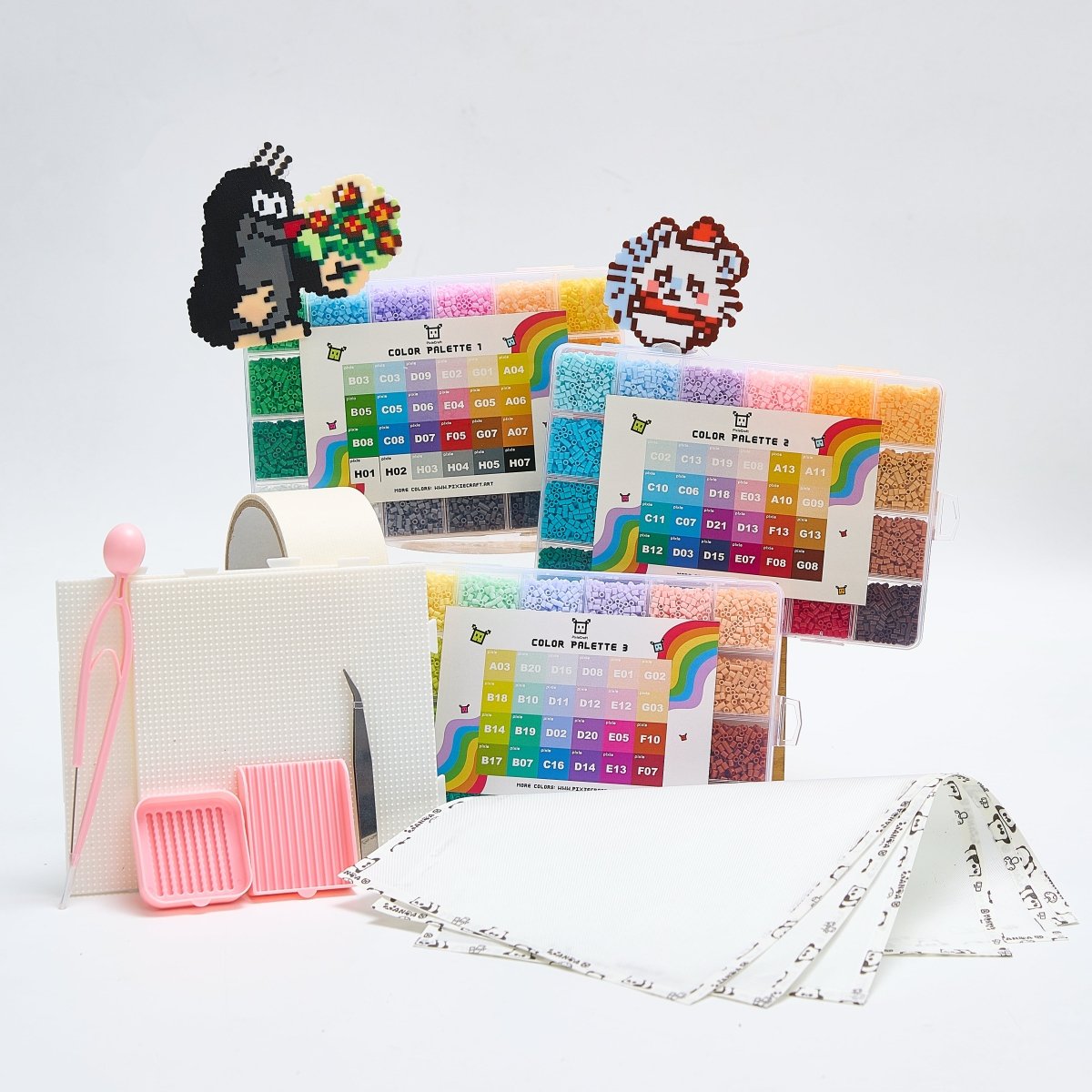 PixieBeads 72 Starter Combo All - In - One - 36,000 Mini Fuse Beads 2.6mm - PixieCraft