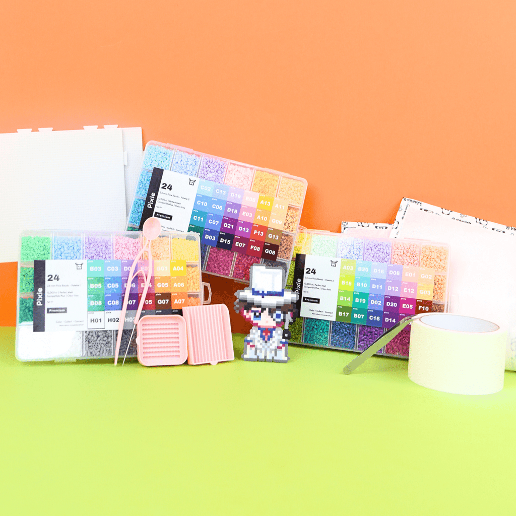 PixieBeads 72 Starter Combo with Tool Sets - 36,000 Mini Fuse Beads 2.6mm - PixieCraft