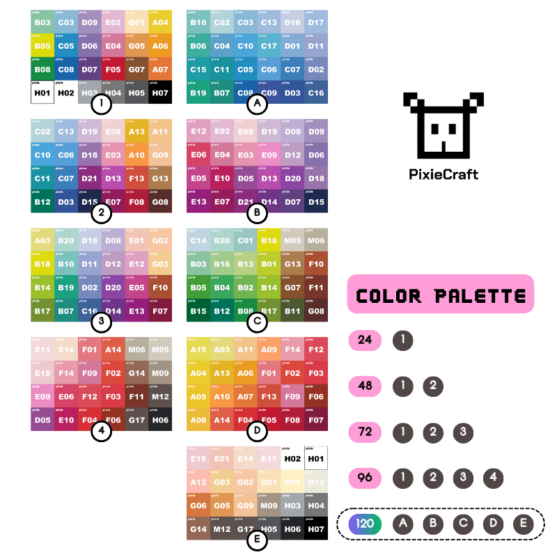 PixieBeads 96 Starter Combo - 48,000 Mini Fuse Beads 2.6mm - PixieCraft