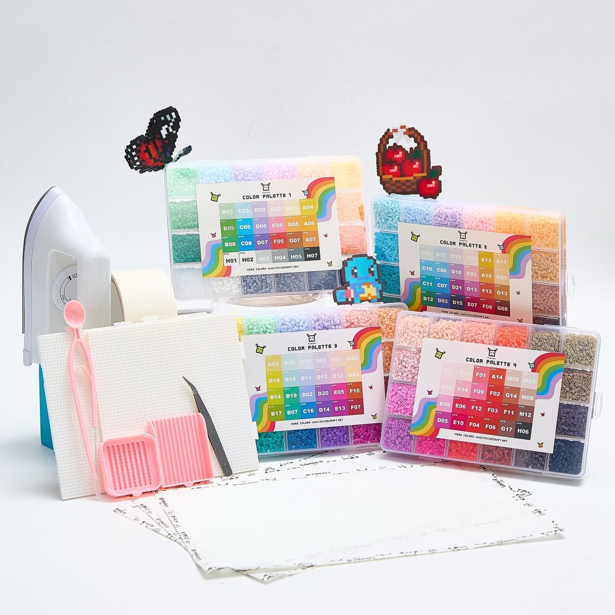 PixieBeads 96 Starter Combo All - In - One - 48,000 Mini Fuse Beads 2.6mm - PixieCraft