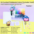 PixieBeads Color Palette - 12,000ct 2.6mm Mini Fuse Beads (24 Colors) - PixieCraft