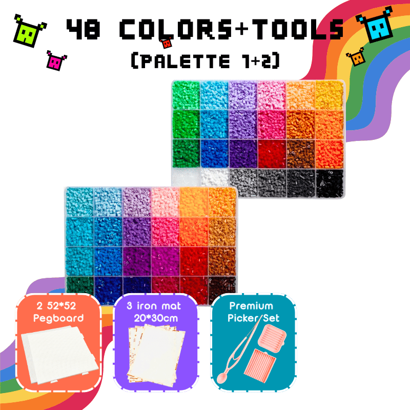 PixieBeads Combo Box (all - in - one with tool set) - 60,000 Mini Fuse Beads 2.6mm - PixieCraft
