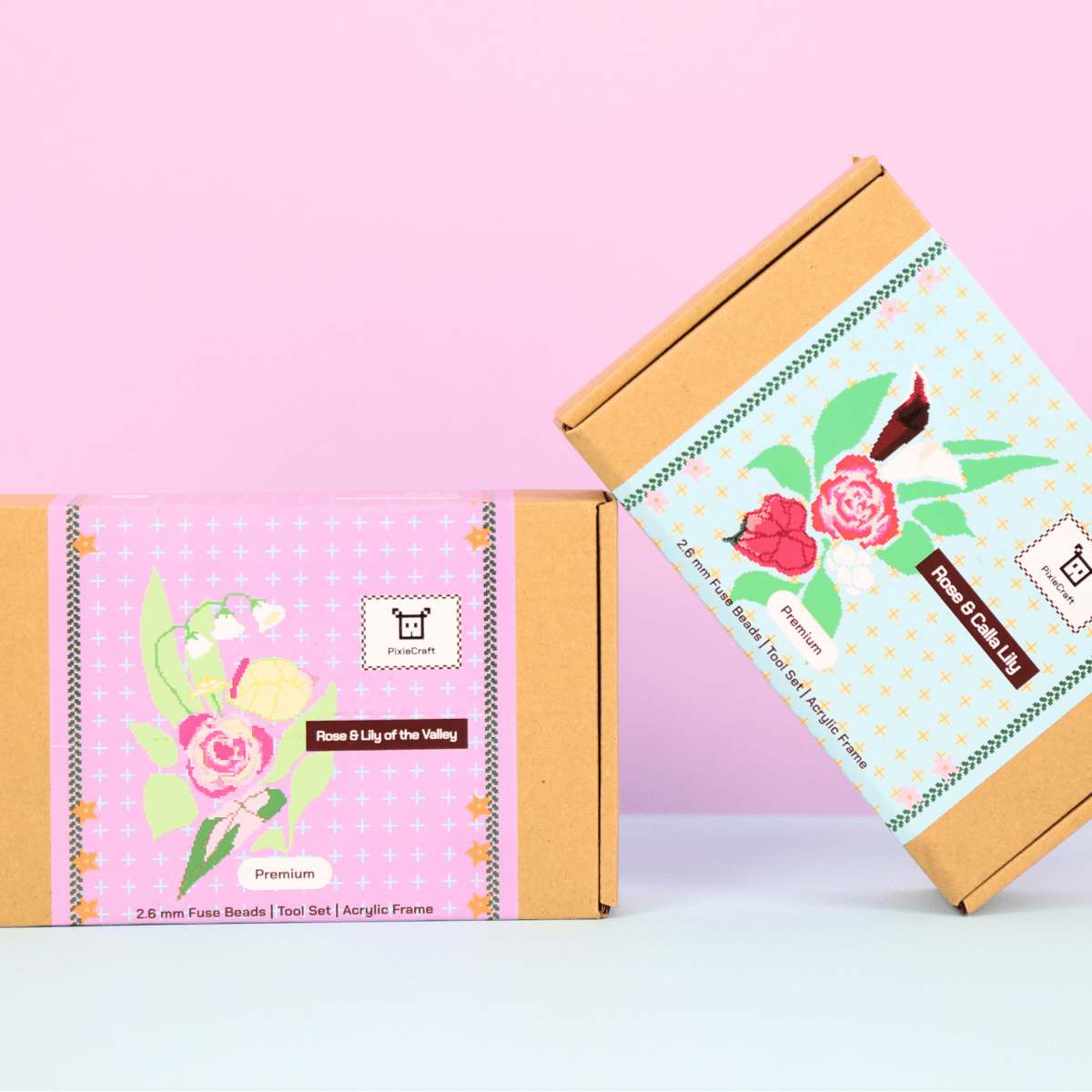 PixieBeads Floral Craft Kit: Rose & Lilly of the Valley - PixieCraft