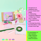 PixieBeads Floral Craft Kit: Rose & Lily of the Valley - 2.6mm Mini Fuse Beads DIY Flower Art Kit | Iron Beads Craft for Adults - PixieCraft