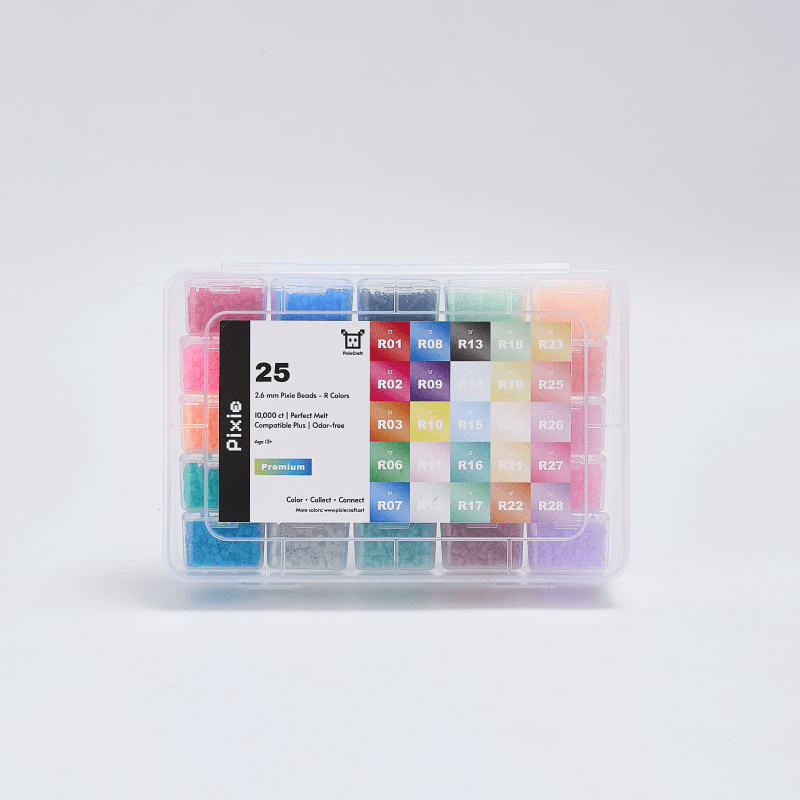 PixieBeads Premium Combo (Pearlescent + Transparent - 50 Colors) - 20,000 ct Premium 2.6mm Fuse Beads - PixieCraft