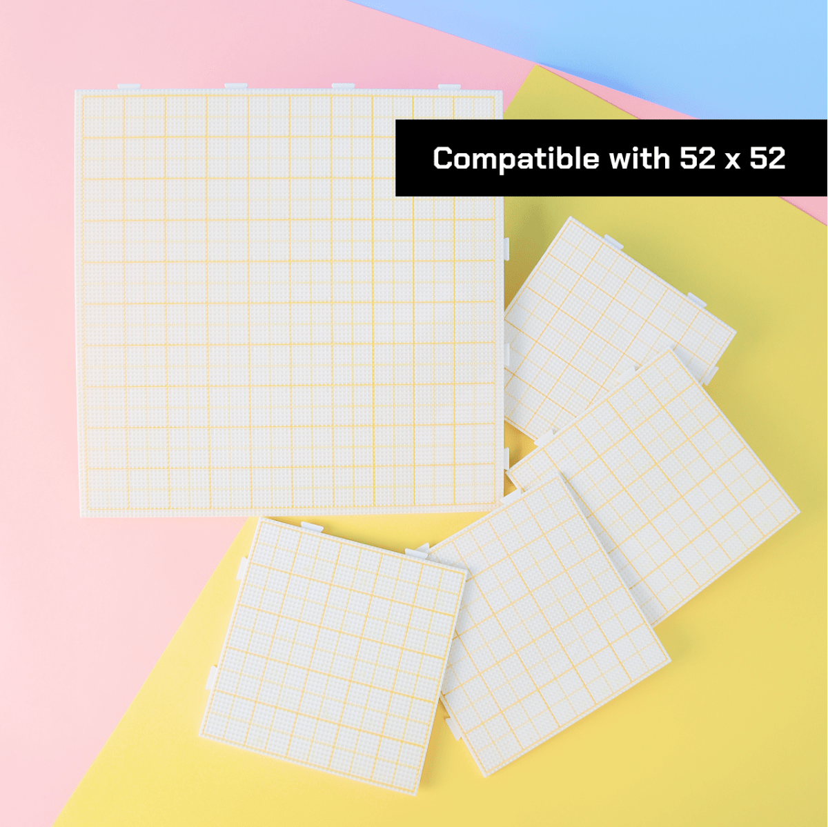 PixieCraft 104x104 Large Fuse Bead Pegboard – Interlocking Perler Bead Board with Engraved Gridlines & 2mm Pins, Snug Fit Stable Design for Large Pixel Art Projects - PixieCraft