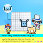 PixieCraft 1pc 104x104 Mega Large Pegboard Pro – Interlocking 2.6mm Fuse Bead Board with Engraved Gridlines & 2mm Pins, Snug Fit Stable Design for Large Pixel Art Projects - PixieCraft