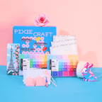 PixieCraft 24000 pcs 2.6mm Fuse Beads Kit, 48 Colors PixieBeads 58 pcs Set with Pegboards, Bead Tweezers, Beads Trays, Bead Pen, Ironing Mats, Pixel Art Craft Kits for Adults, Teens - PixieCraft
