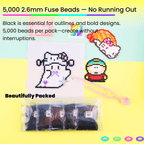 PixieCraft 5000 pcs Emergency Refill Beads 2.6mm Fuse Beads, PixieBeads Single - Color Bulk Refill Melty Beads, Mini Fuse Beads for Pixel Art - PixieCraft