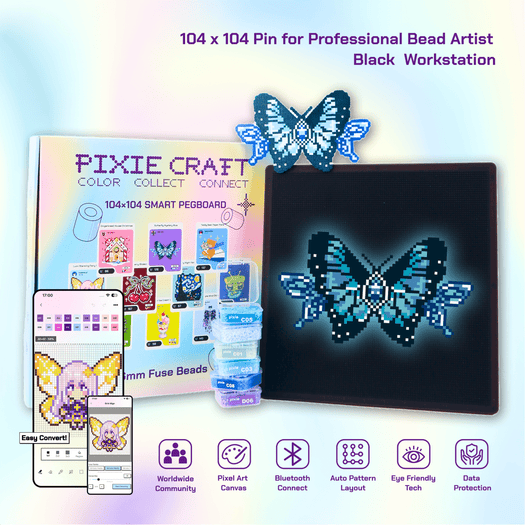 PixieCraft Smart Pegboard for 2.6mm Fuse Beads, Eye-Friendly LED Pixel