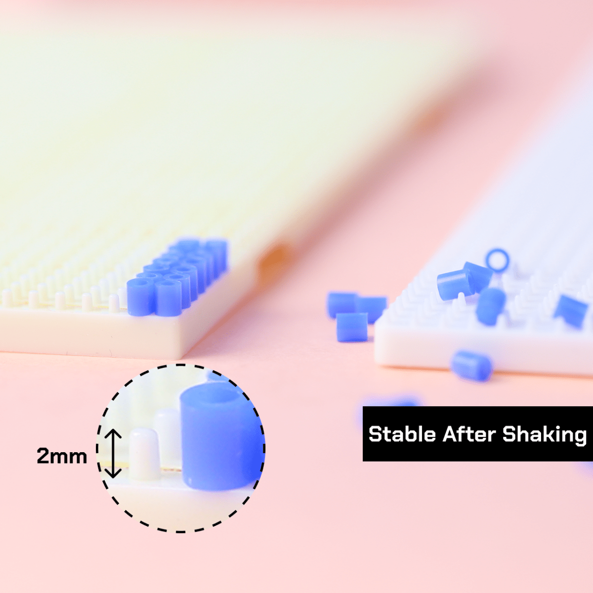 PixieCraft 52x52 Fuse Bead Pegboard 4 - Pack – Interlocking Perler Bead Boards with Engraved Gridlines & Long 2mm Pins, Snap - Together Pixel Art Boards for Kids & Adults - PixieCraft