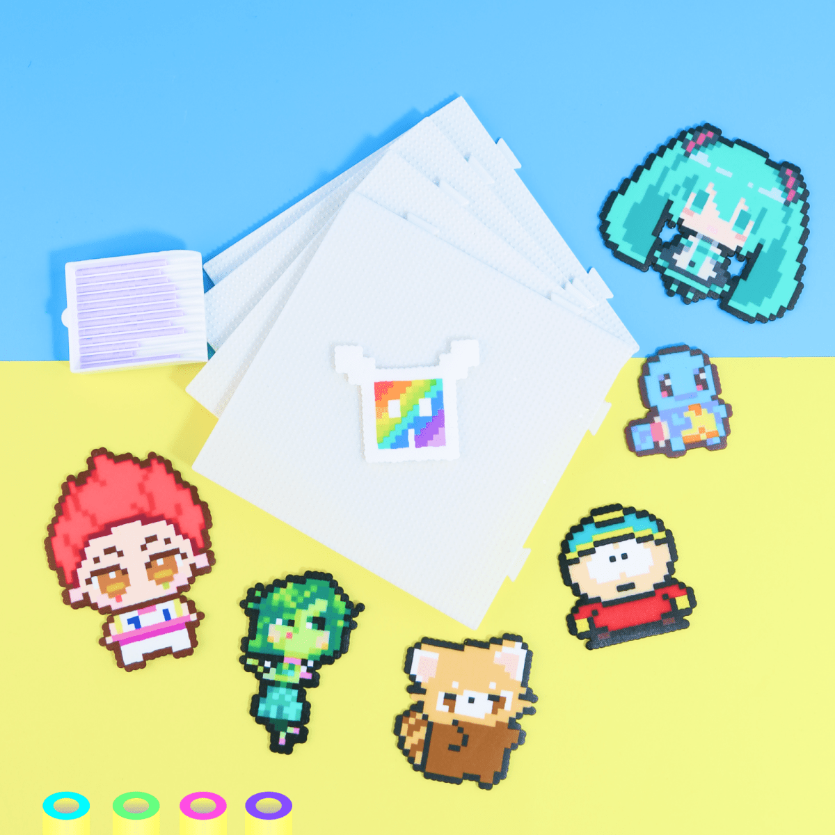 PixieCraft 52x52 Transparent Square Pegboards - for 2.6mm Mini Fuse Beads | Pegboard for Pixel Art & Fuse Beads Craft - PixieCraft