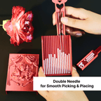 PixieCraft Apple Circus PixieBeads Picker Tool Set – Original Design, 2.6mm Bead Tray, Double Needle Precision Pen, One Tilt Bead Return, DIY Fuse Bead Craft Kit - PixieCraft