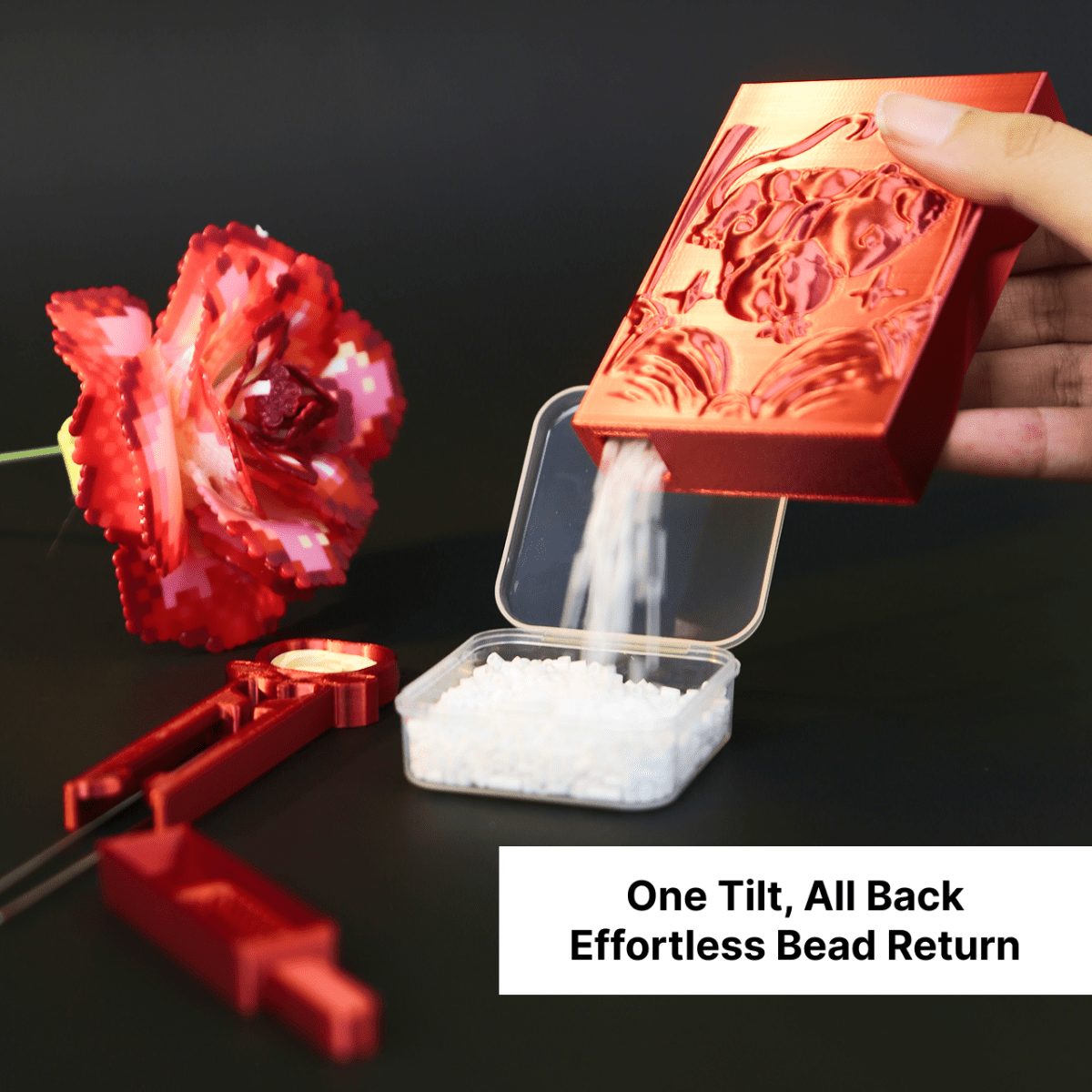 PixieCraft Apple Circus PixieBeads Picker Tool Set – Original Design, 2.6mm Bead Tray, Double Needle Precision Pen, One Tilt Bead Return, DIY Fuse Bead Craft Kit - PixieCraft