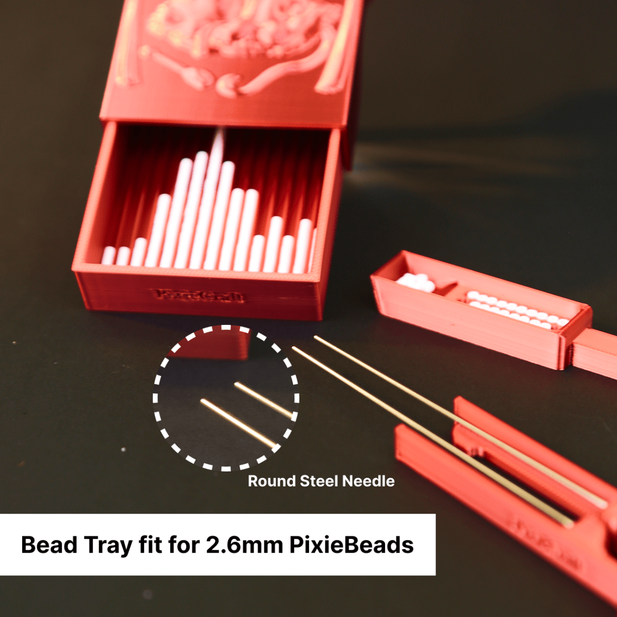 PixieCraft Apple Circus PixieBeads Picker Tool Set – Original Design, 2.6mm Bead Tray, Double Needle Precision Pen, One Tilt Bead Return, DIY Fuse Bead Craft Kit - PixieCraft