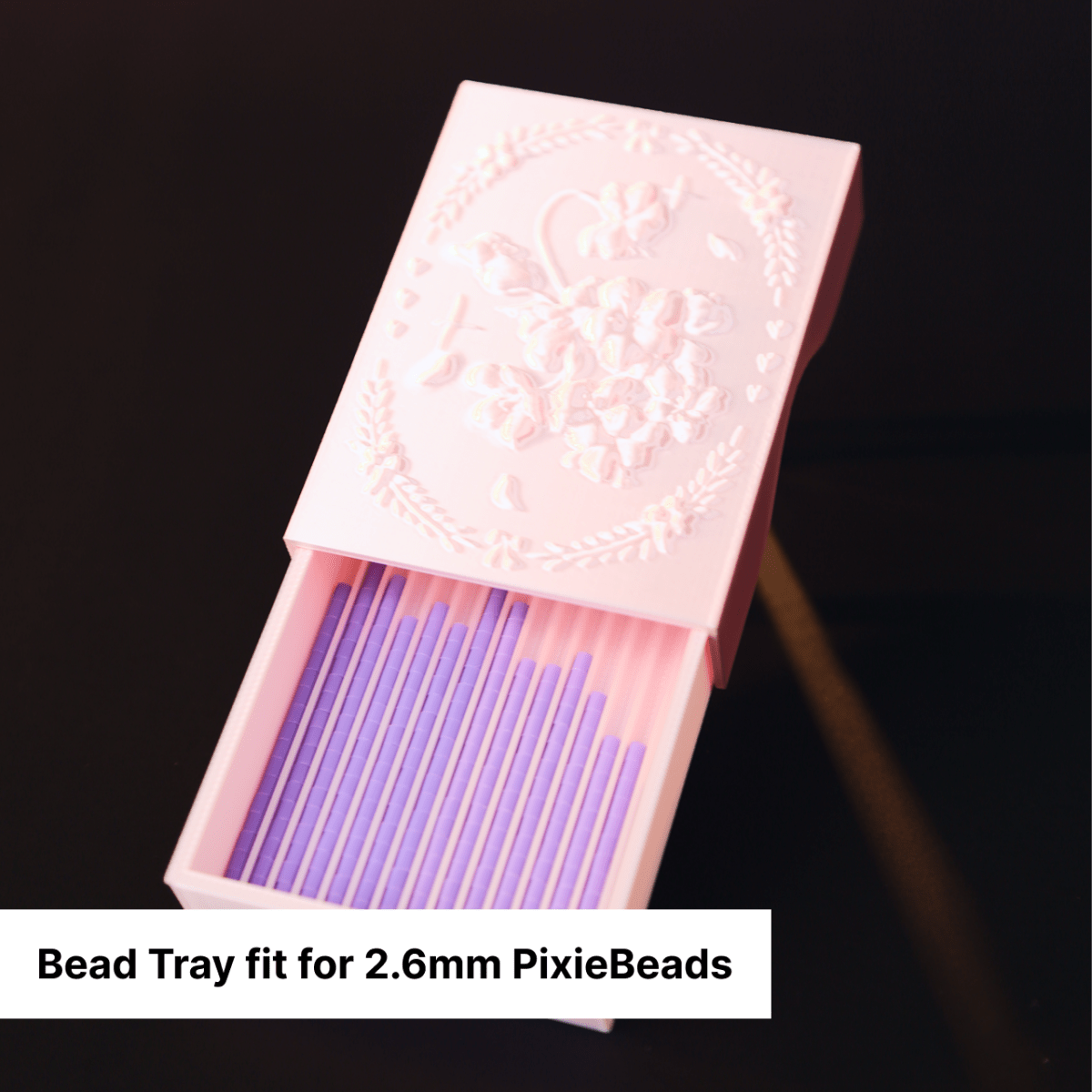 PixieCraft Cherry Blossom PixieBeads Picker Tool Set – Original Design, 2.6mm Bead Tray, Double Needle Precision Pen, One Tilt Bead Return, Aesthetic Pink DIY Fuse Bead Kit - PixieCraft