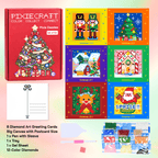 PixieCraft Christmas Diamond Painting Greeting Card Kit, 6 Original Holiday Designs, 12 Colors Diamond Art Set with Pen, Tray & Wax, DIY Christmas Cards for Adults, Teens & Christmas Gifts - PixieCraft