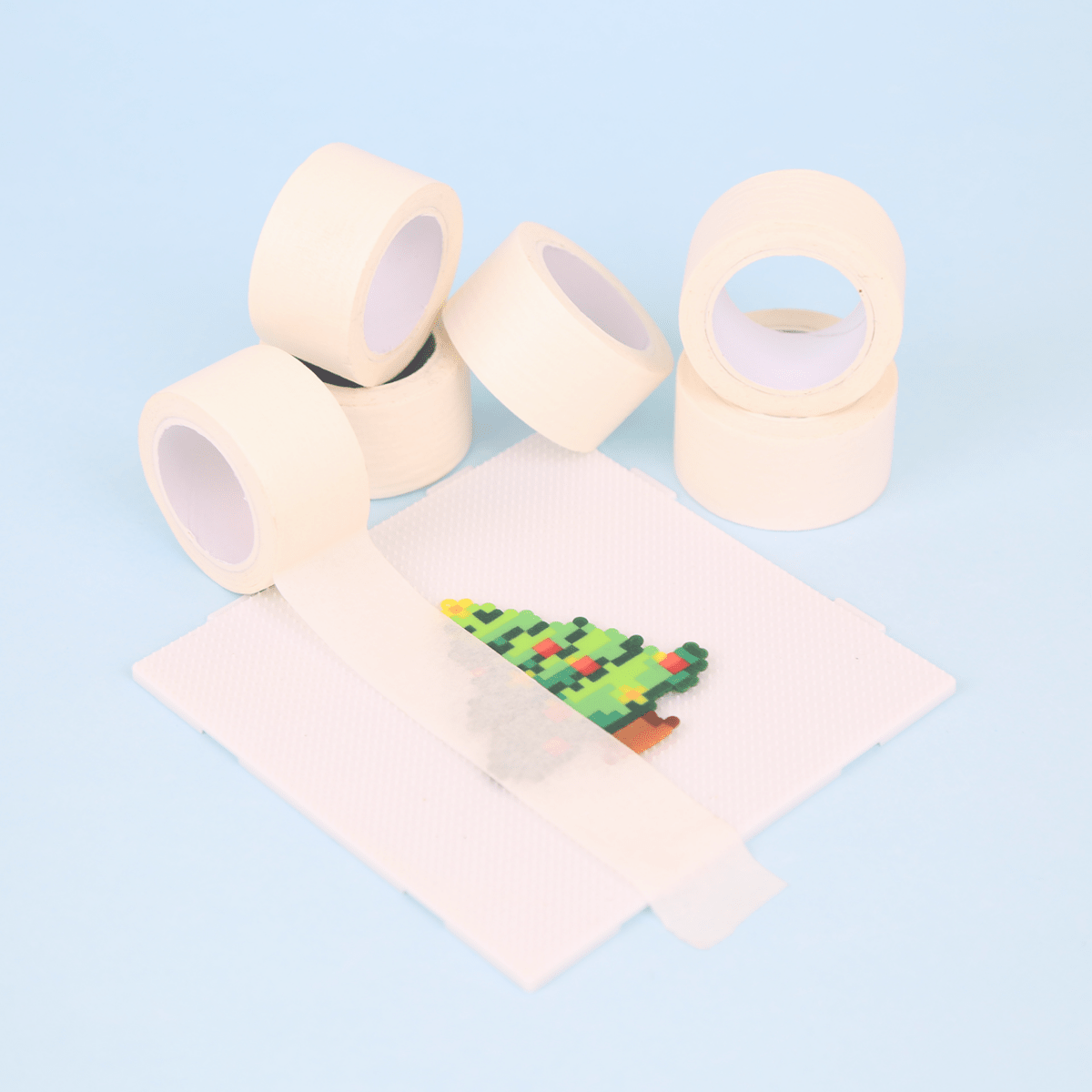 PixieCraft Masking Tape for Fuse Beads – 6 Rolls 2" x 66ft, Grid Tape for Pixie Beads Pegboard, Easy Peel Craft Tape for Pixel Art Projects - PixieCraft