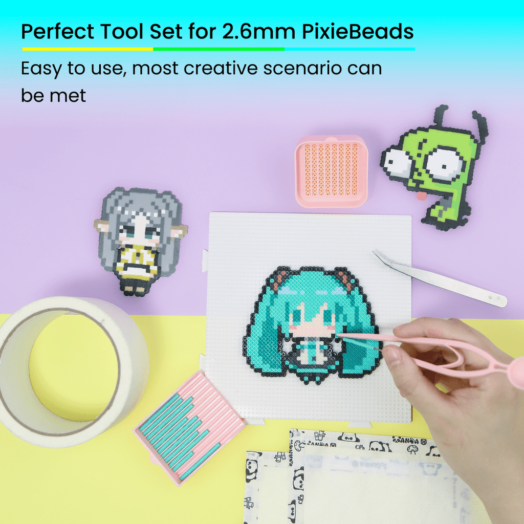 PixieCraft Precision Picker Set - Tweezers & Sorting Tools for 2.6mm Mini Fuse Beads - PixieCraft