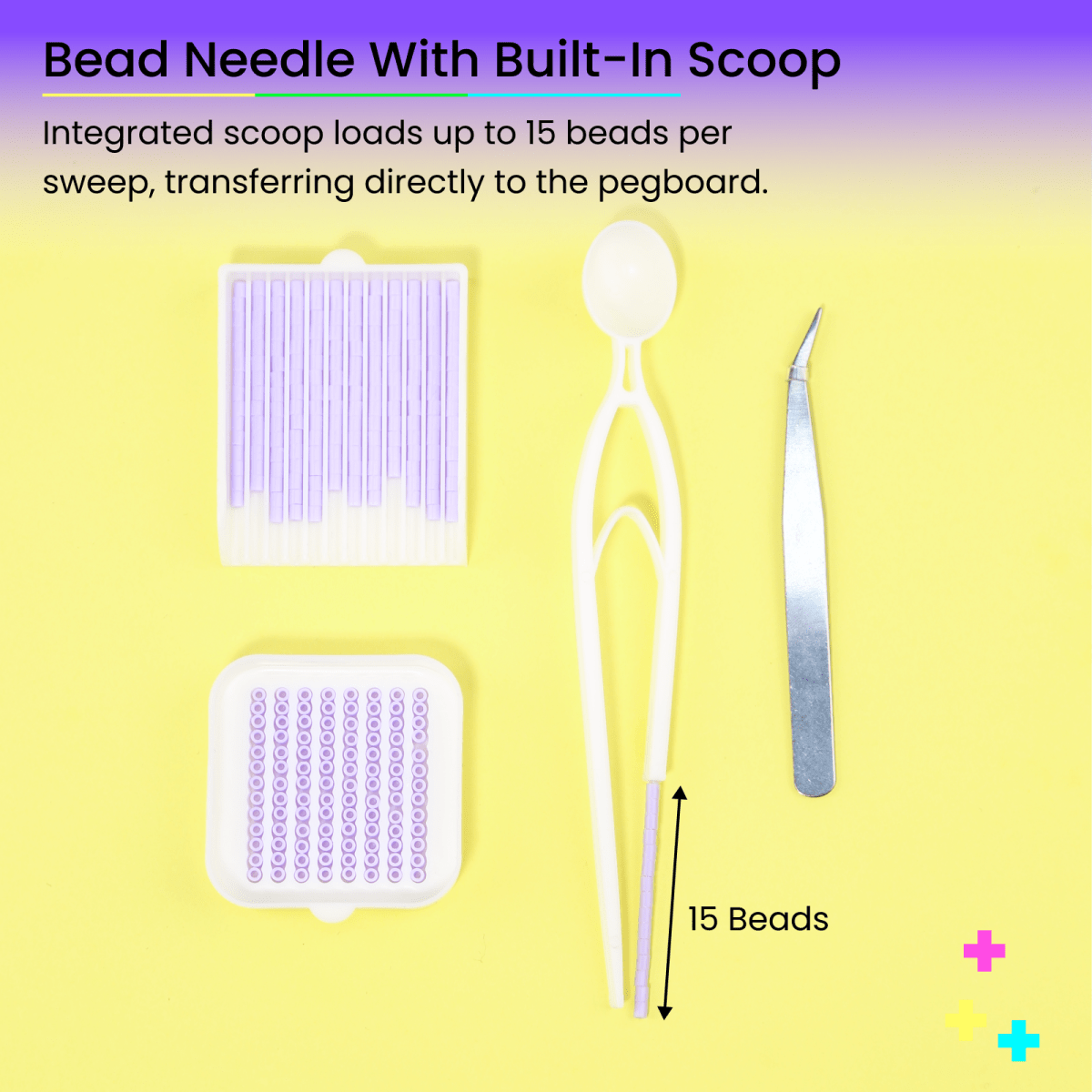 PixieCraft Precision Picker Set - Tweezers & Sorting Tools for 2.6mm Mini Fuse Beads - PixieCraft