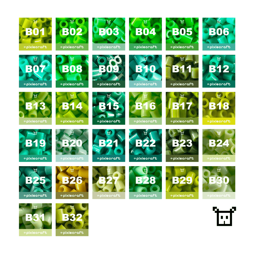 Pure Pixels Refill 1000ct - Palette B (Forest Greens) - PixieCraft