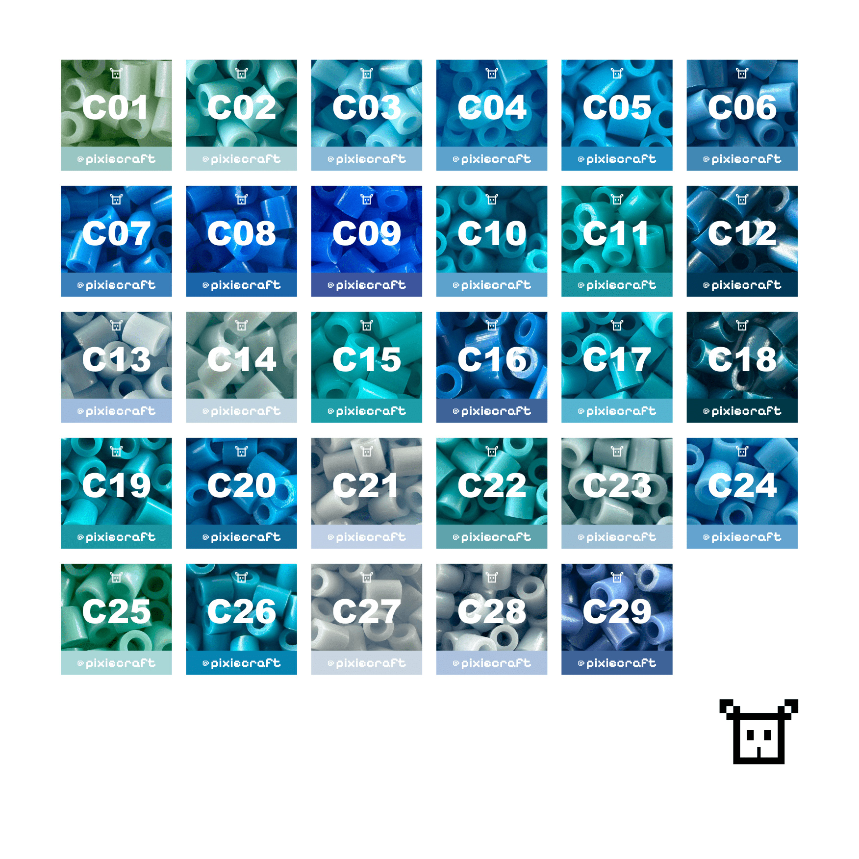 Pure Pixels Refill 1000ct - Palette C (Ocean Blues) - PixieCraft