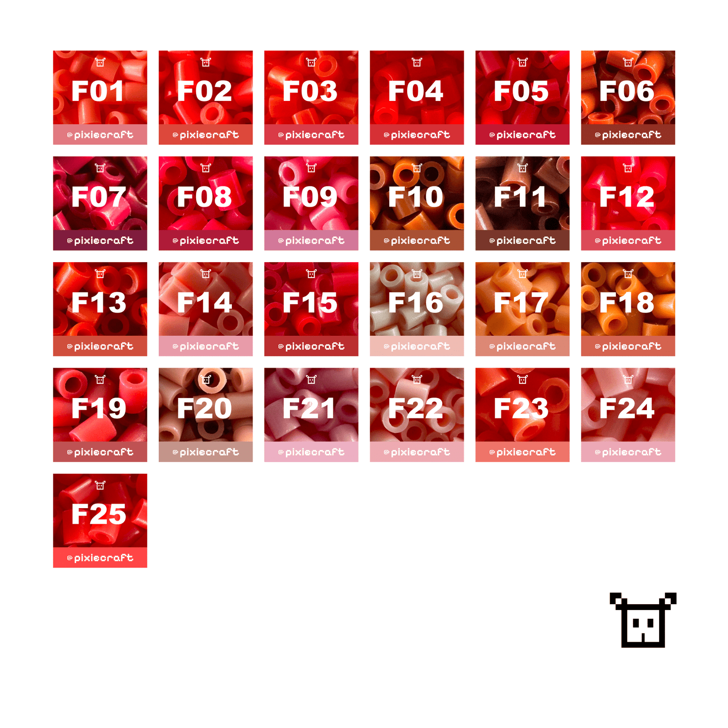 Pure Pixels Refill 1000ct - Palette F (Warm Reds) - PixieCraft