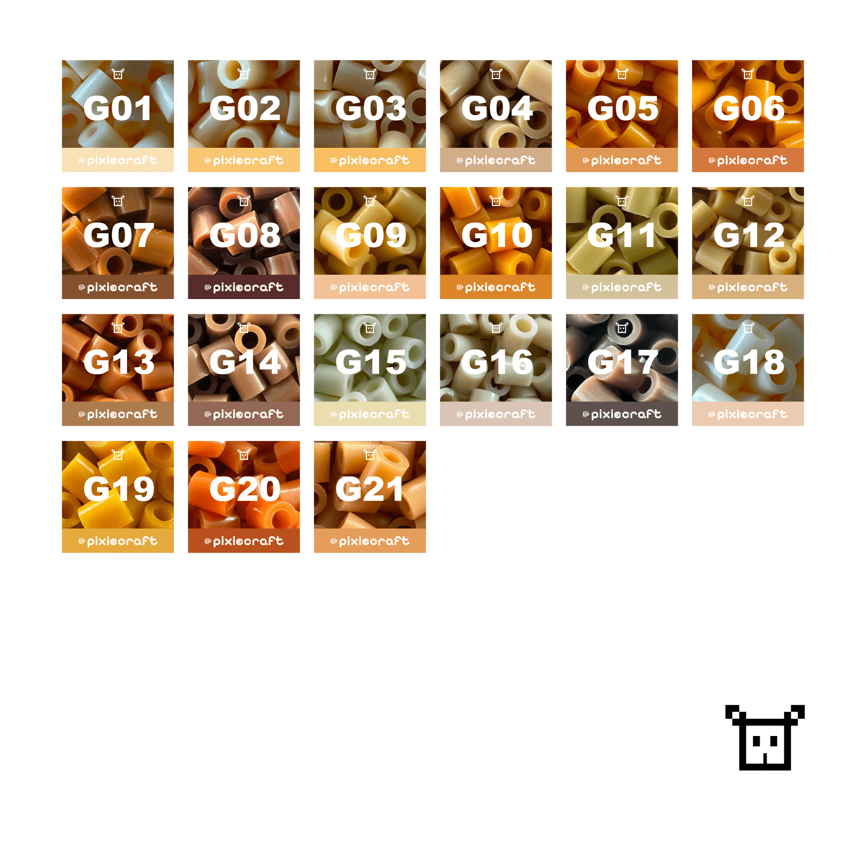 Pure Pixels Refill 1000ct - Palette G (Earth Tones) - PixieCraft