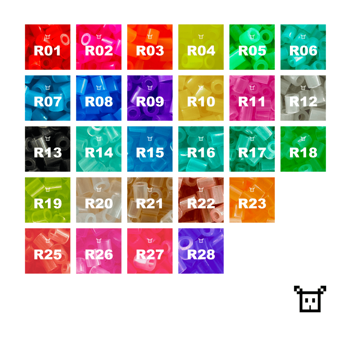 Pure Pixels Refill 1000ct - Palette R (Transparent Colors) - PixieCraft